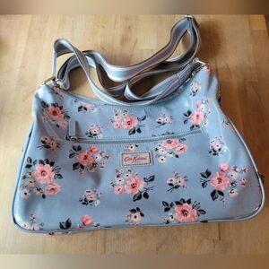 Cath Kidston Light Blue Floral Crossbody Bag with Pink Roses